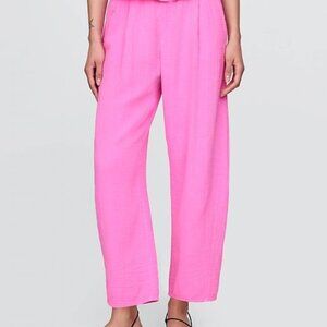 GAP Cotton Gauze Easy Barrel Pants, Size S, Standout Pink